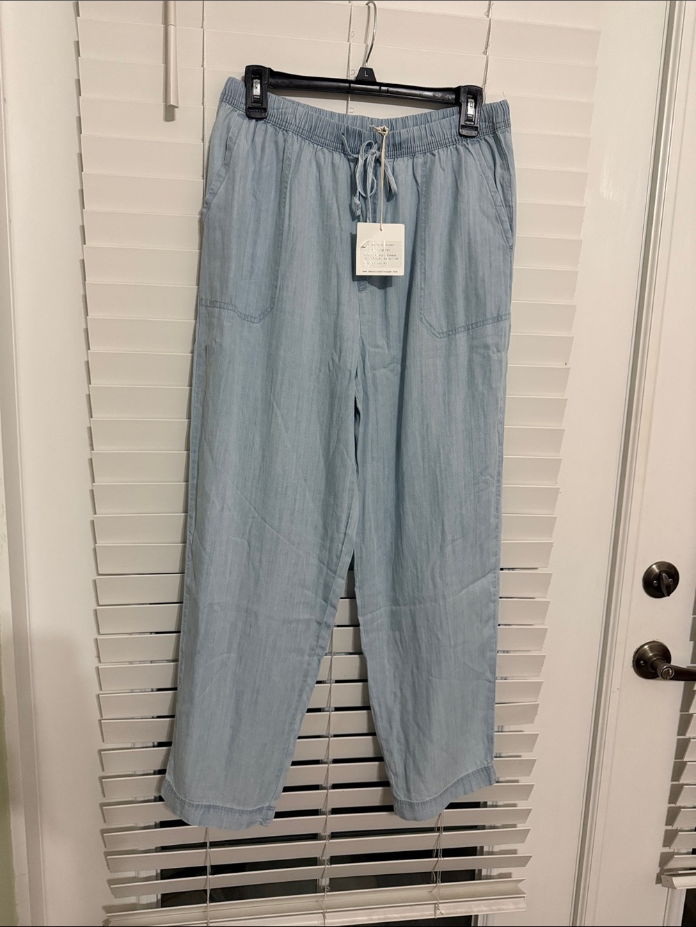 beachlunchlounge Light Blue Wide Leg Drawstring Pants